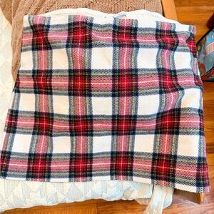 Abercrombie & Fitch White Plaid Mini Skirt with Red and Navy